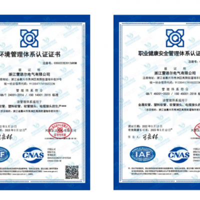 雷諾爾電氣順利通過(guò)ISO14001和ISO45001環(huán)境、安全管理體系認(rèn)證